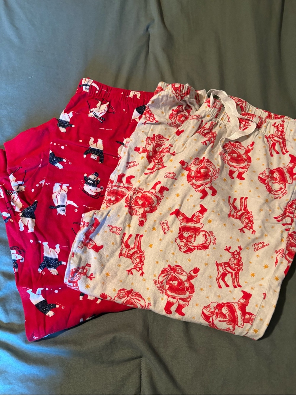 Old Navy womens Holiday Pajama Bottoms - Red & Cream